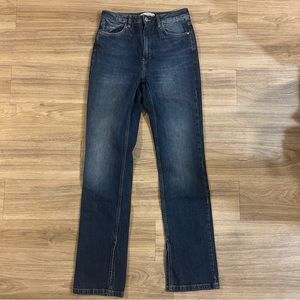 Zara Denim | Split Hem Jeans | Dark Wash | High Waisted | Size 4
